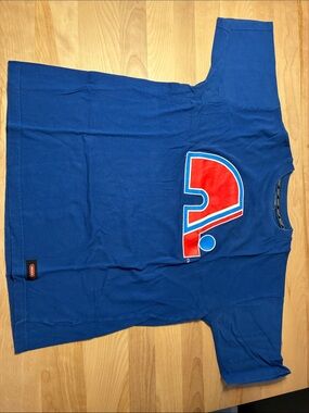 Quebec Nordiques Waves Blue Graphic T-Shirt NHL Vintage